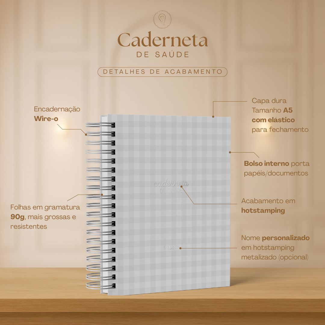 Caderneta de Saúde Menino - Xadrez Prata