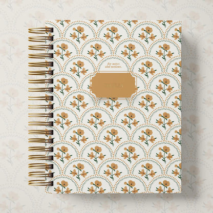 Caderno A5 Pautado - Tropical Laranja