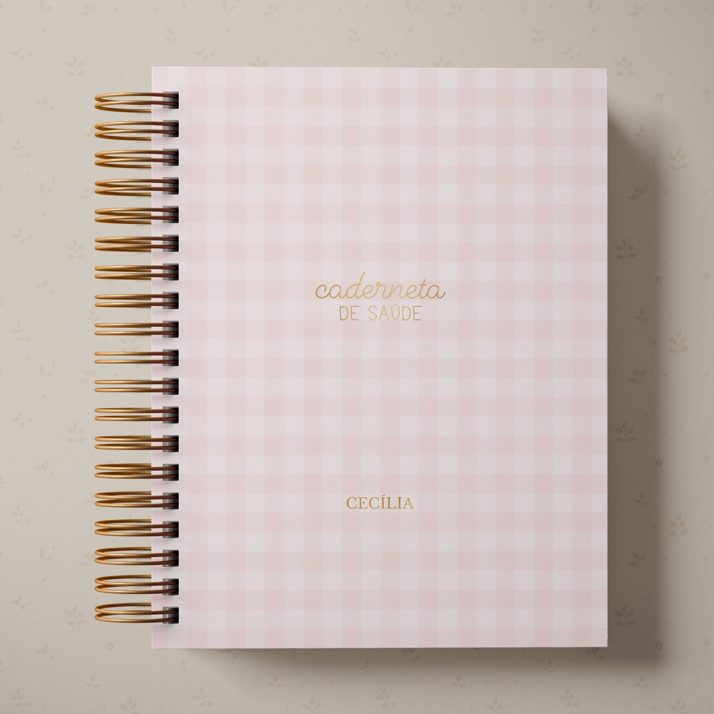 Caderneta de Saúde Menina - Xadrez Rosa Blush
