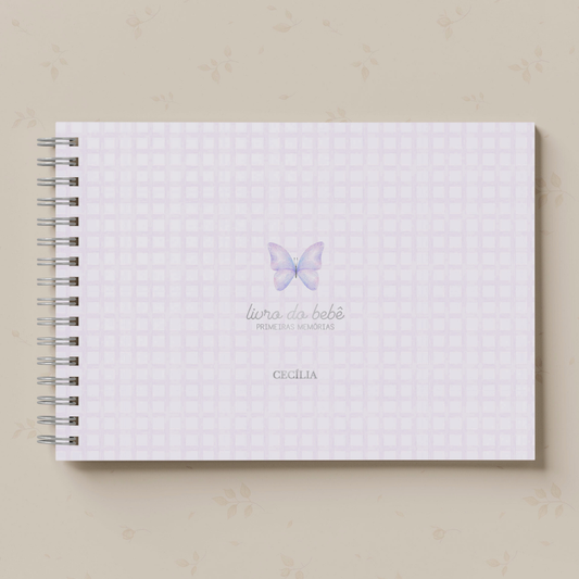 Livro do Bebê Menina - Borboleta Aquarelada
