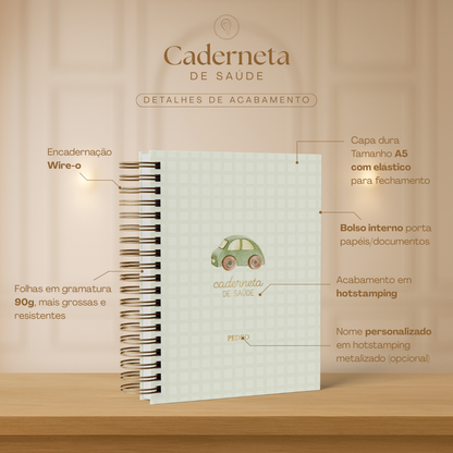 Caderneta de Saúde Menino - Carrinho Retrô