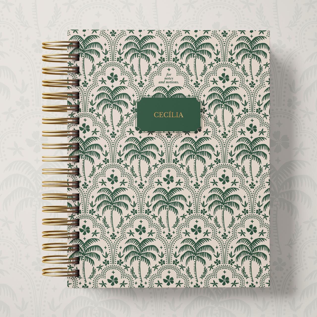 Caderno A5 Pautado - Tropical Verde